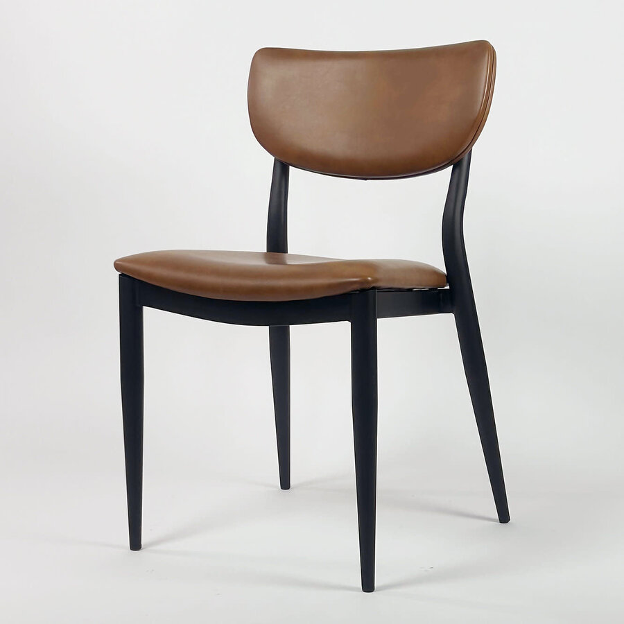 VENNIE CHAIR TAN / BLACK METAL BASE
